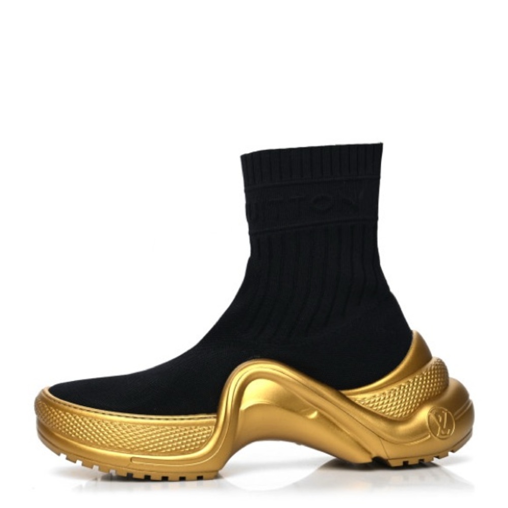 Black and Gold Sock Sneakers